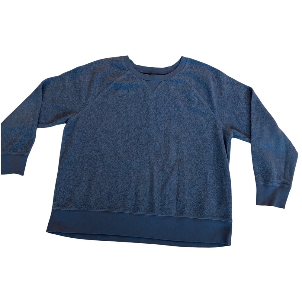 Old Navy Womens Cozy Crew Textured Fleece Sweatshirt Blue XL 287795-05